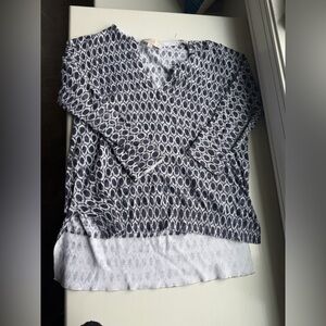 Loft navy and white  sweater sz Large